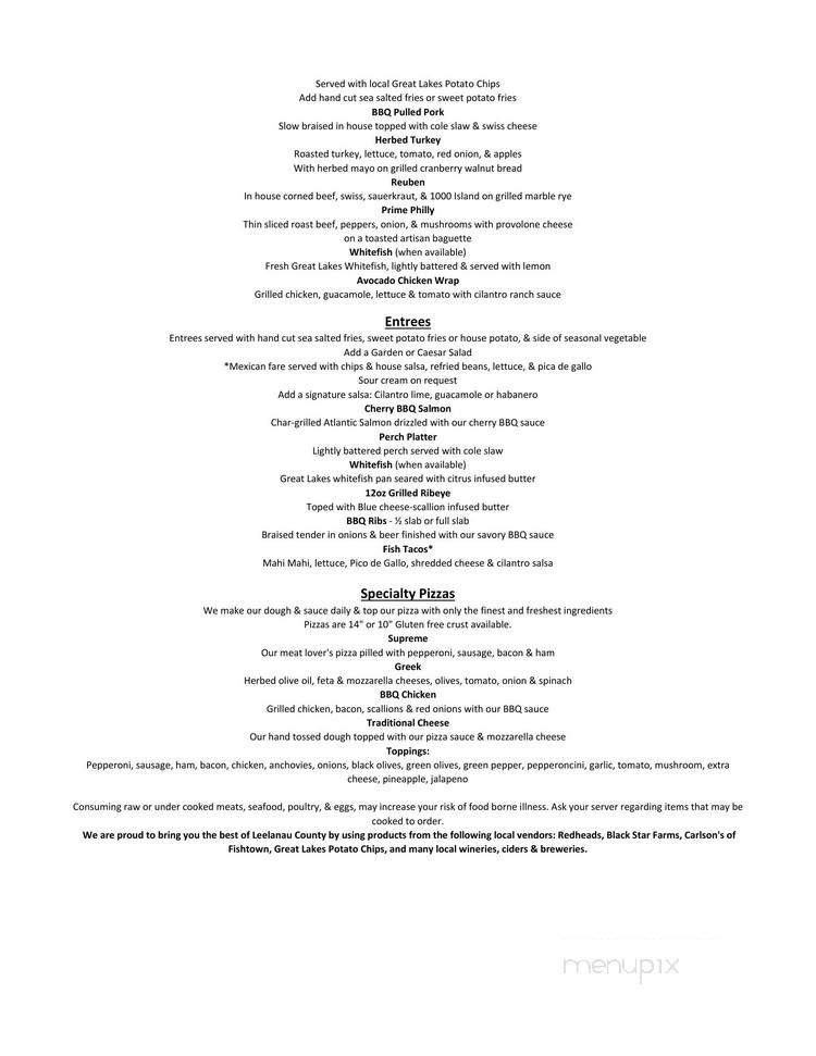 Village Inn - Suttons Bay, MI menu_pic