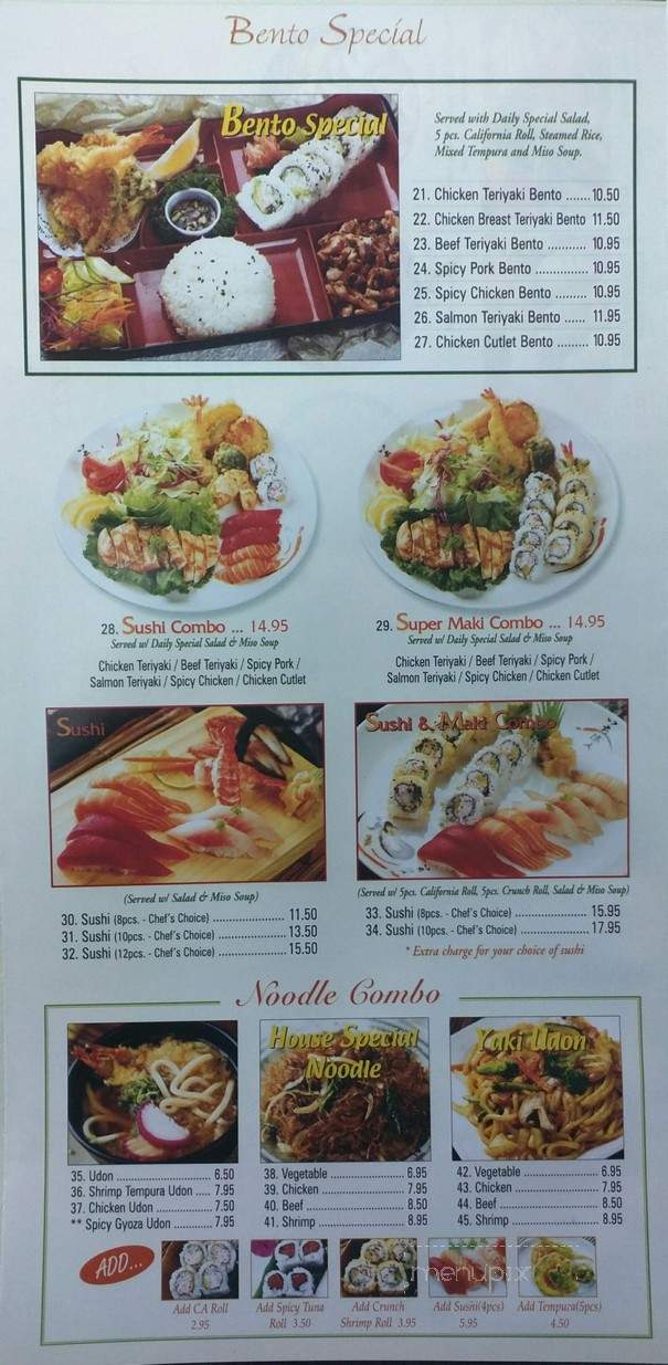 Maki Yaki - Santa Fe, NM menu_pic