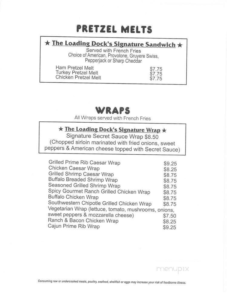 Menu of Loading Dock Bar & Grill in Dunmore, PA 18512