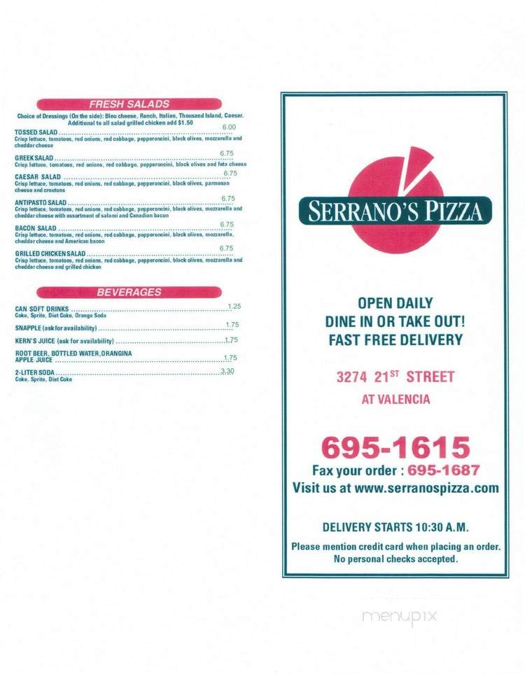 Serrano's Pizza - San Francisco, CA