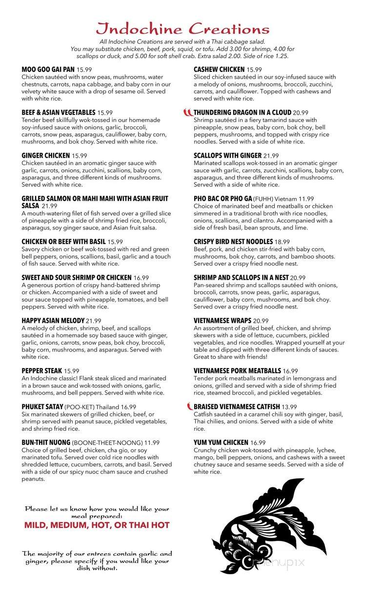 Indochine Restaurant - Wilmington, NC menu_pic
