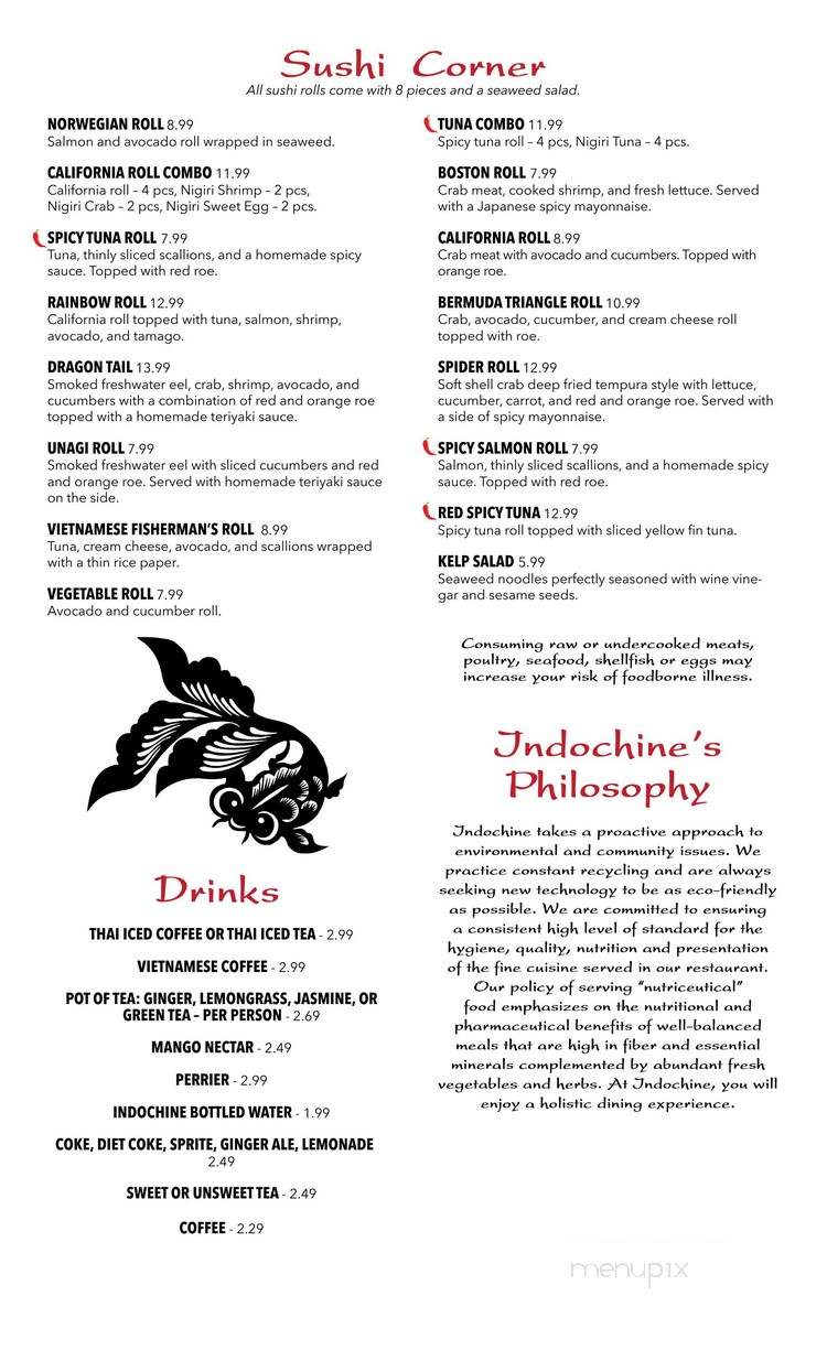 Indochine Restaurant - Wilmington, NC menu_pic