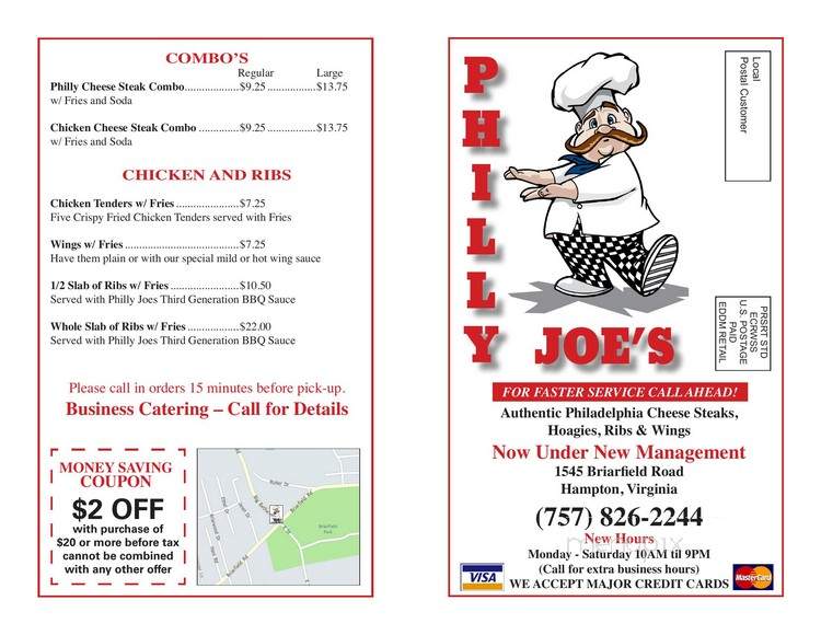 Philly Joe's - Hampton, VA menu_pic