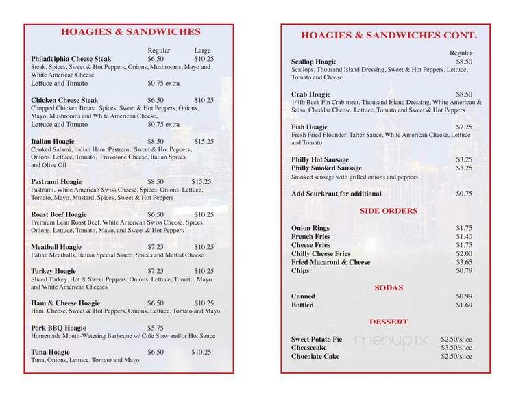 Philly Joe's - Hampton, VA menu_pic