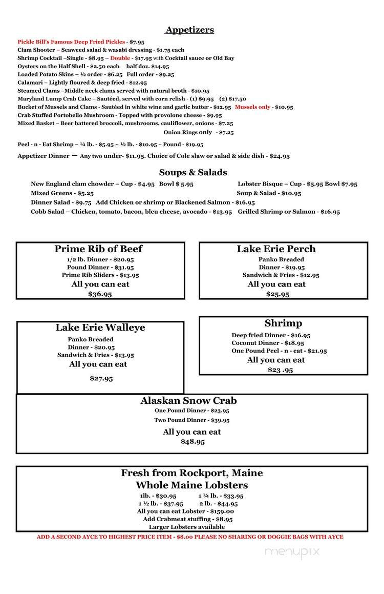 Brennan's Fish House - Grand River, OH menu_pic