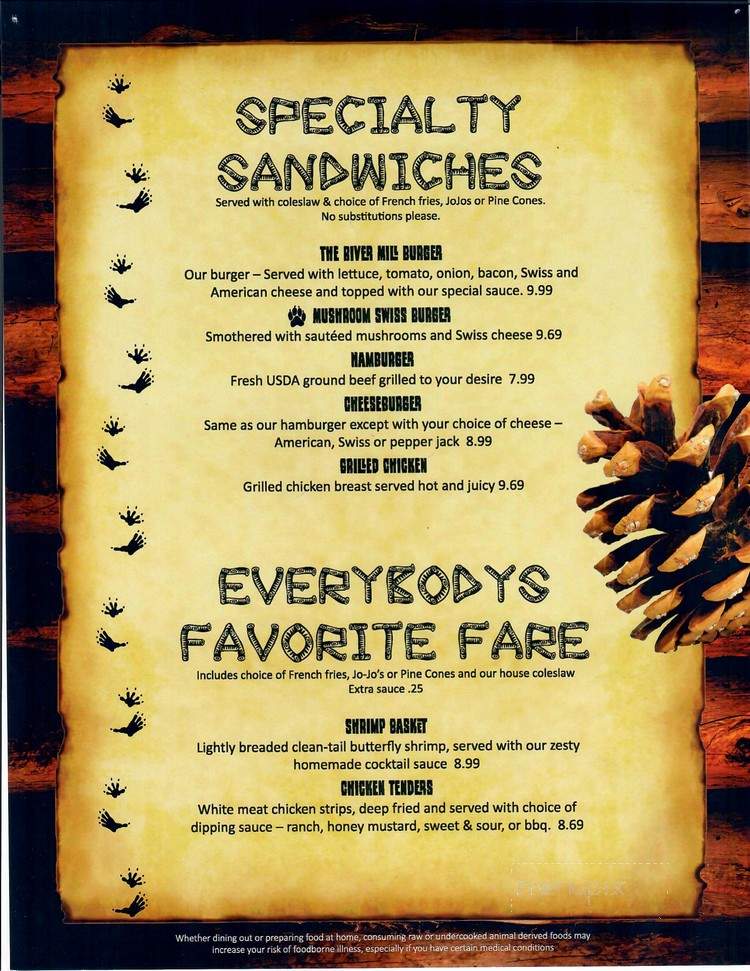 River Mill Food & Spirits - La Valle, WI menu_pic
