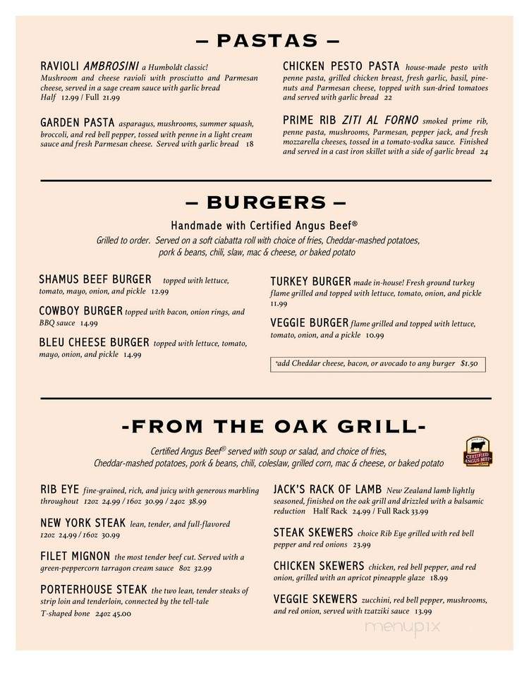 Shamus T Bones - Eureka, CA menu_pic