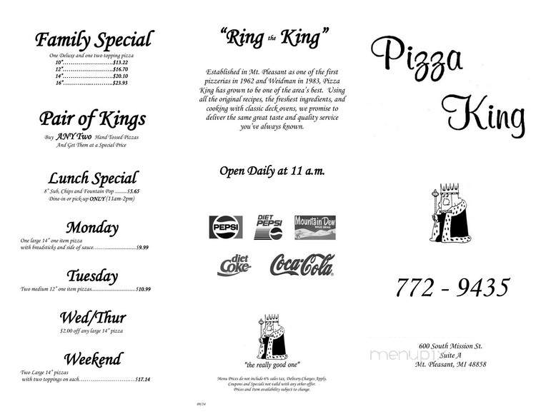 Pizza King - Mount Pleasant, MI menu_pic