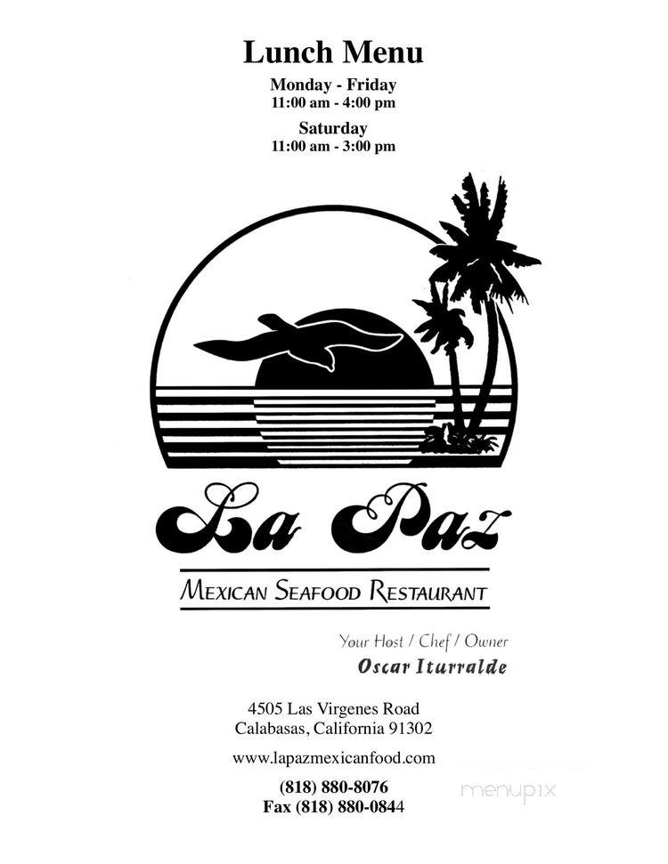 La Paz - Calabasas, CA menu_pic