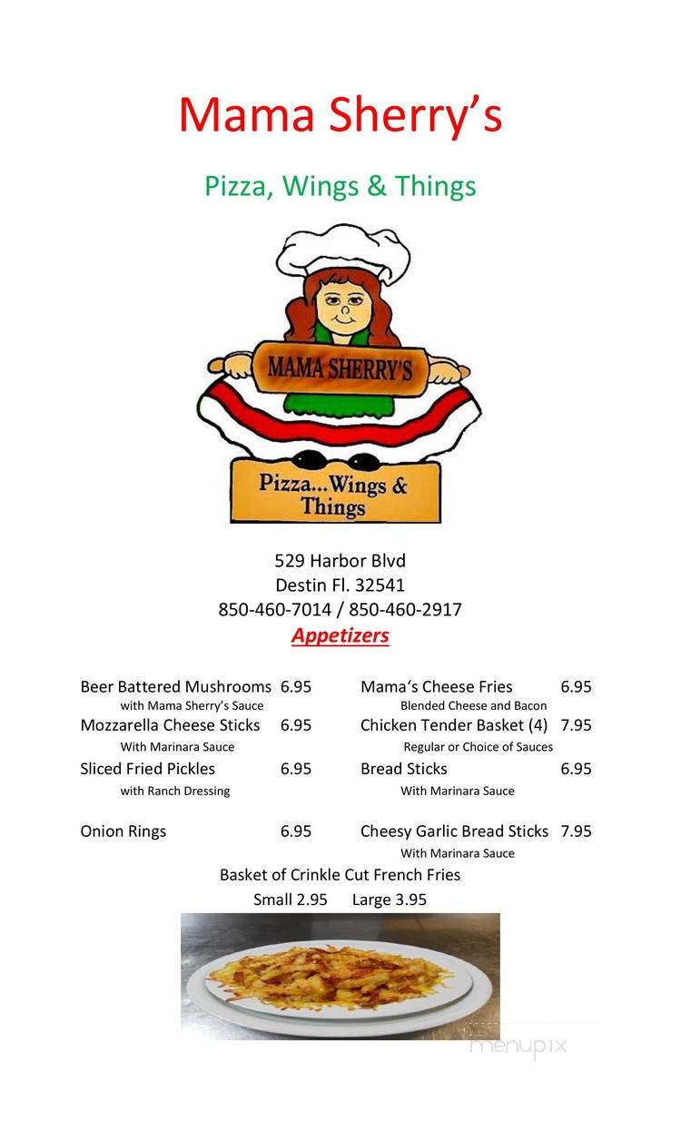 Mama Sherry's Pizza, Wings & Things - Destin, FL menu_pic