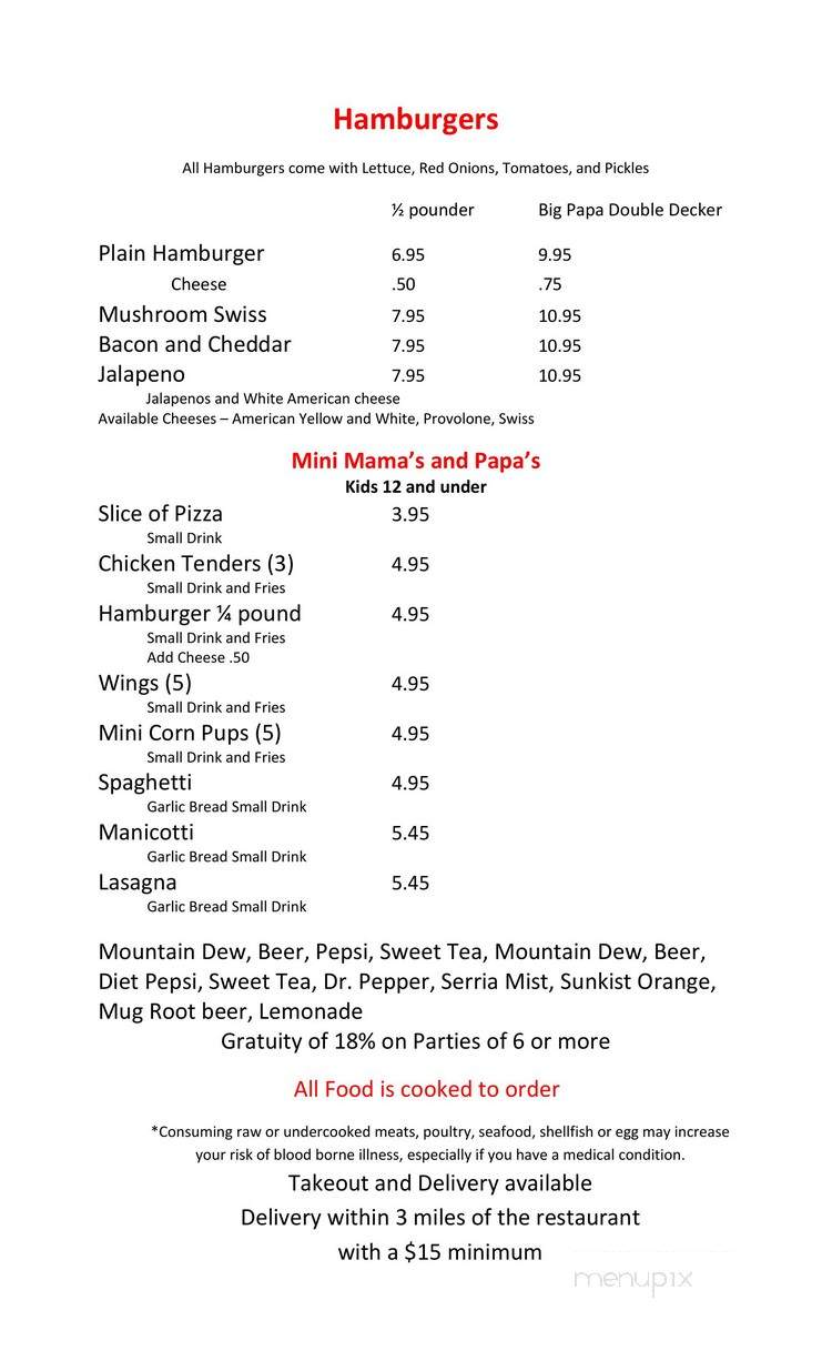 Mama Sherry's Pizza, Wings & Things - Destin, FL menu_pic