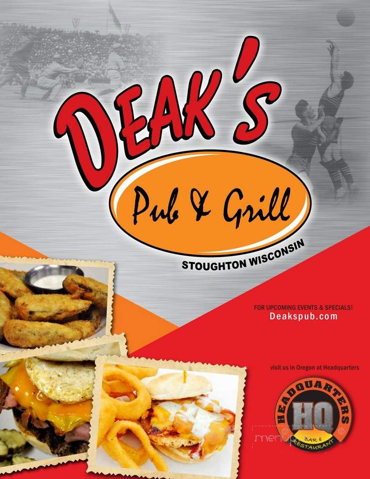 Deaks Pub & Grill - Stoughton, WI menu_pic