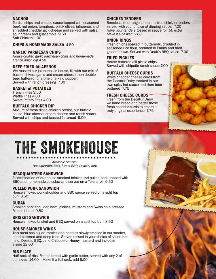Deaks Pub & Grill - Stoughton, WI menu_pic