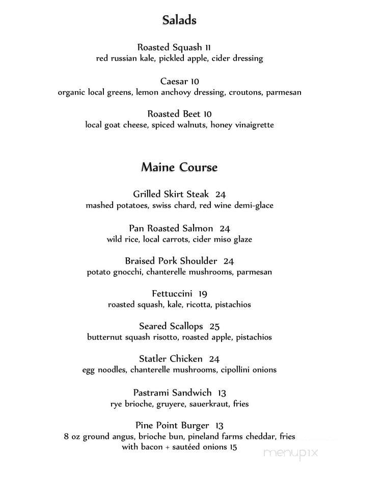 Pine Point Grille - Scarborough, ME menu_pic
