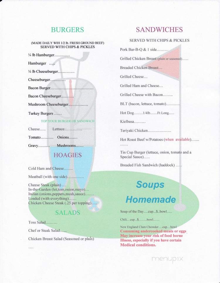 R R's Tin Cup - Turbotville, PA menu_pic