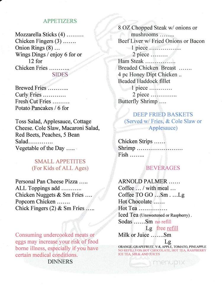 R R's Tin Cup - Turbotville, PA menu_pic