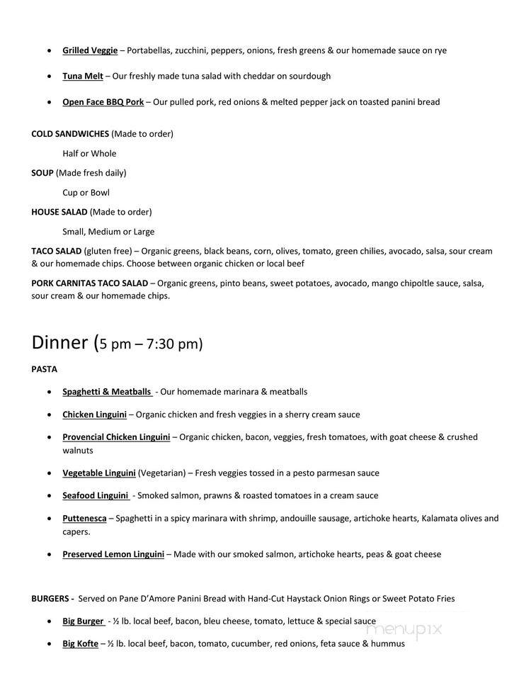 Owl Sprit - Port Townsend, WA menu_pic