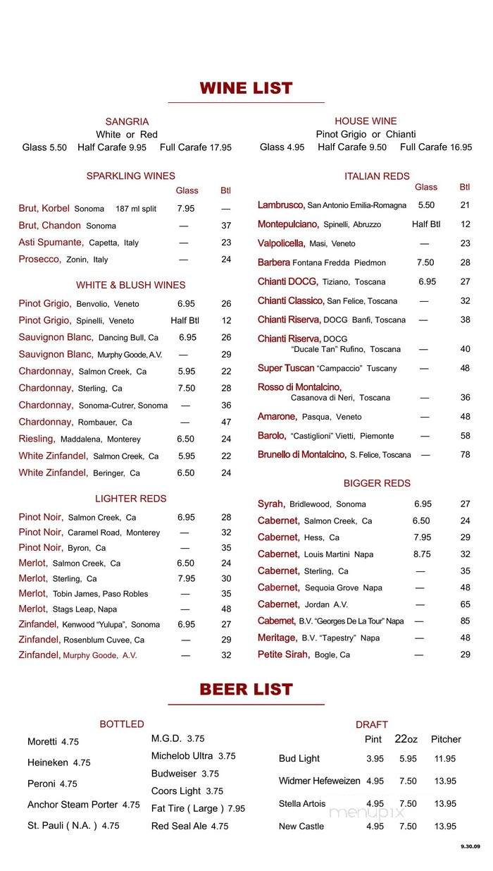 Village Inn Pizza Parlor - Lenoir, NC menu_pic