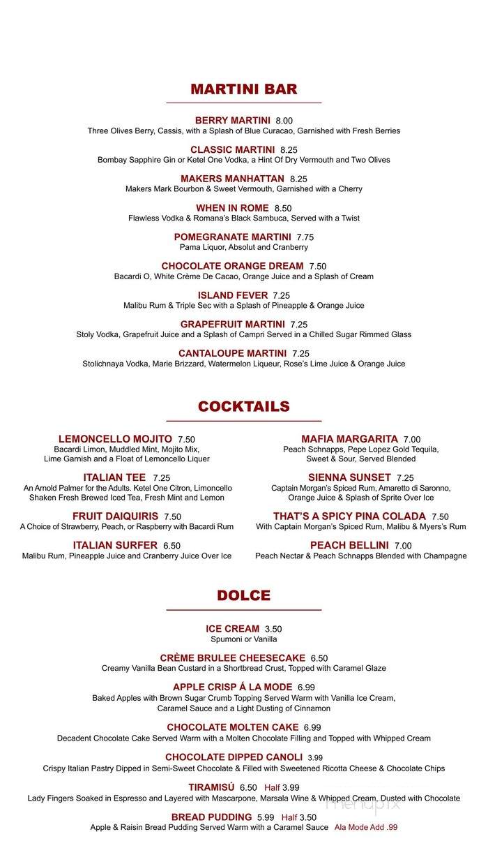 Village Inn Pizza Parlor - Lenoir, NC menu_pic