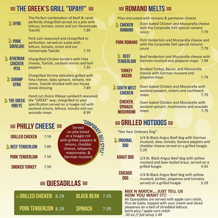 Corporate Deli - Greenville, SC menu_pic