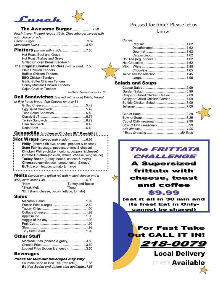 Nick's Place - Syracuse, NY menu_pic