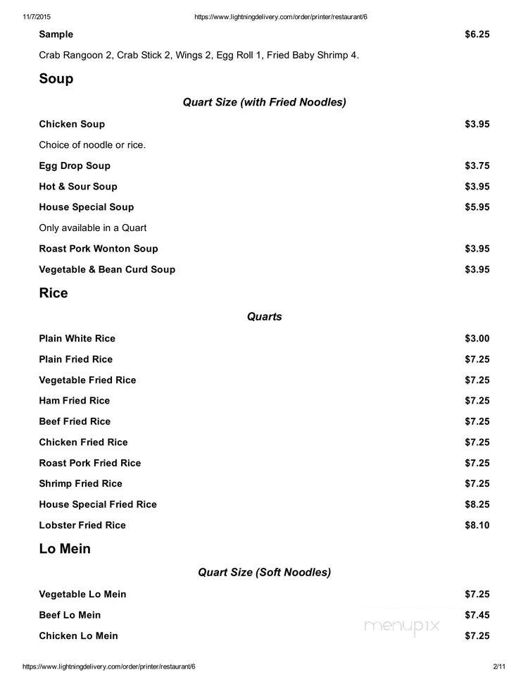 Happy China - Springfield, MO menu_pic