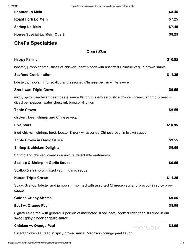 Happy China - Springfield, MO menu_pic