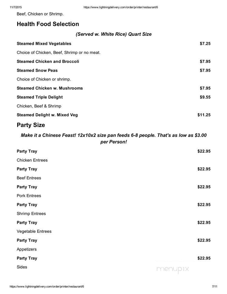 Happy China - Springfield, MO menu_pic