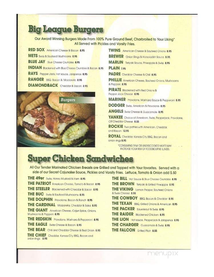 Varsity Club - Trinity, FL menu_pic