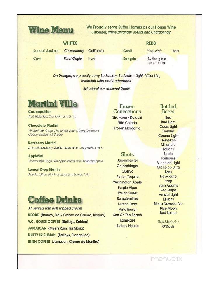 Varsity Club - Trinity, FL menu_pic