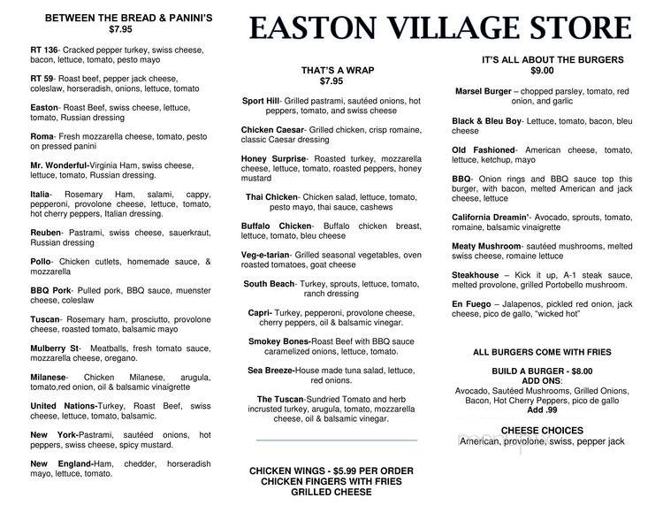Easton Village Store - Easton, CT menu_pic