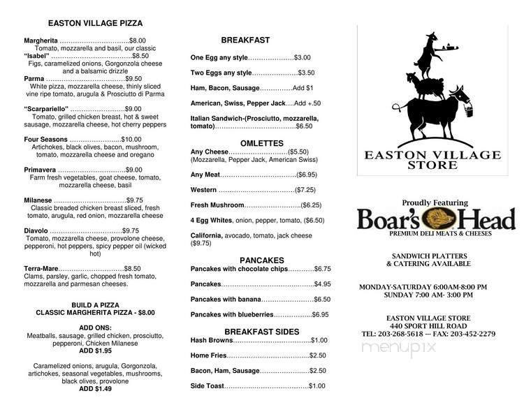 Easton Village Store - Easton, CT menu_pic