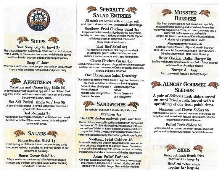 Millcreek Brewing Company - Erie, PA menu_pic