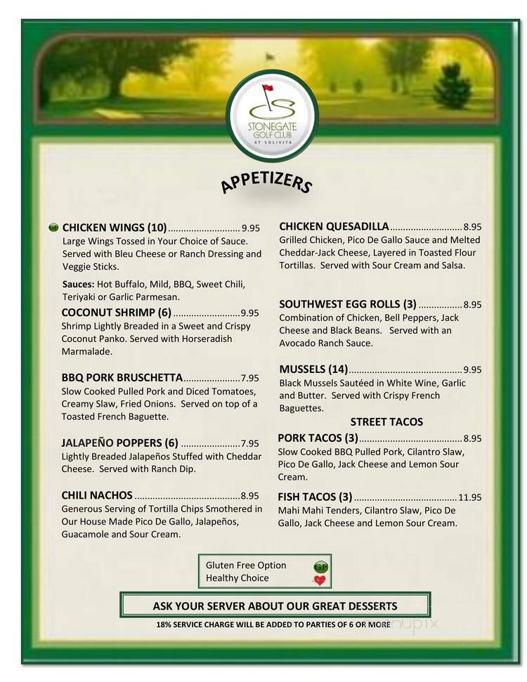 Grille At Stonegate - Kissimmee, FL menu_pic