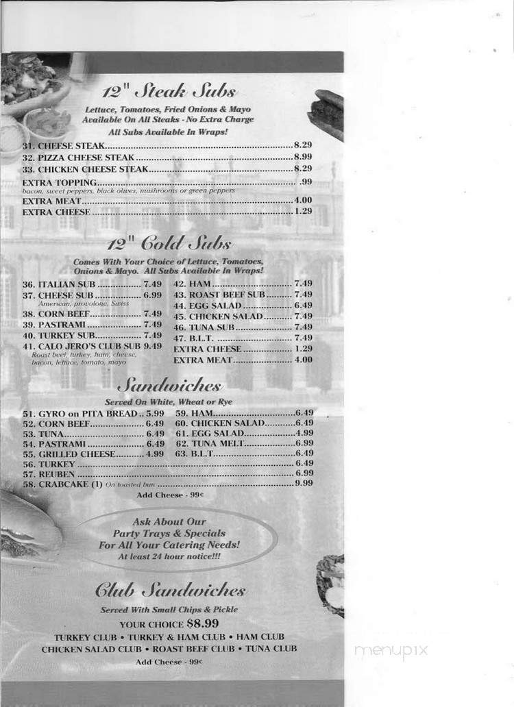 Calojero's Deli & Food Mart - Indian Head, MD menu_pic