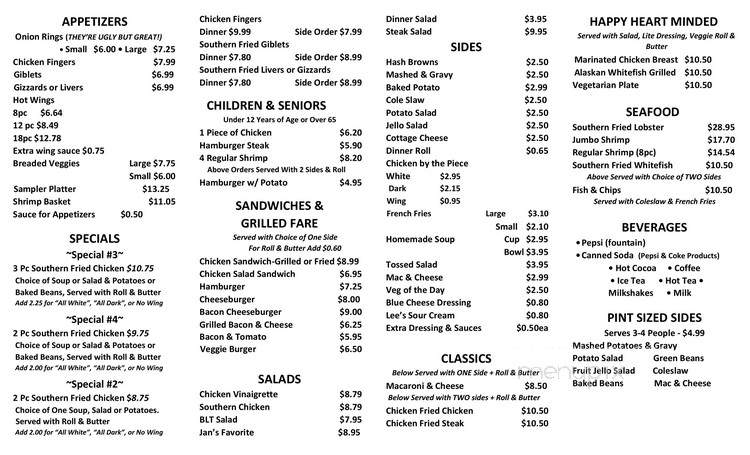 Lee's Chicken Restaurant - Lincoln, NE menu_pic