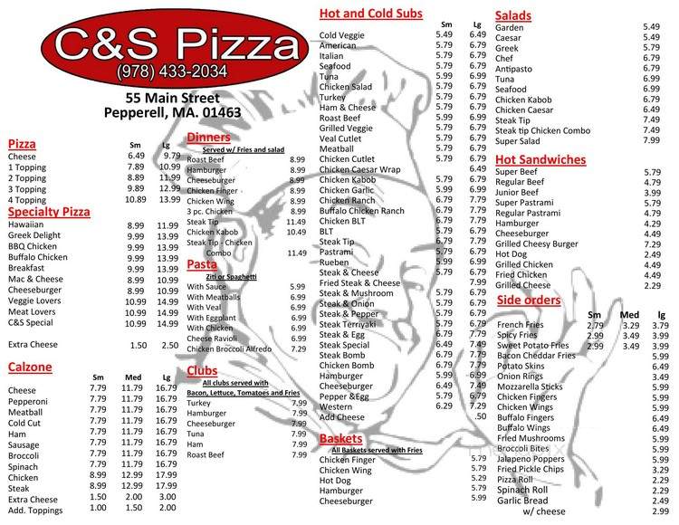 C & S Pizza Of Winchendon - Winchendon, MA menu_pic
