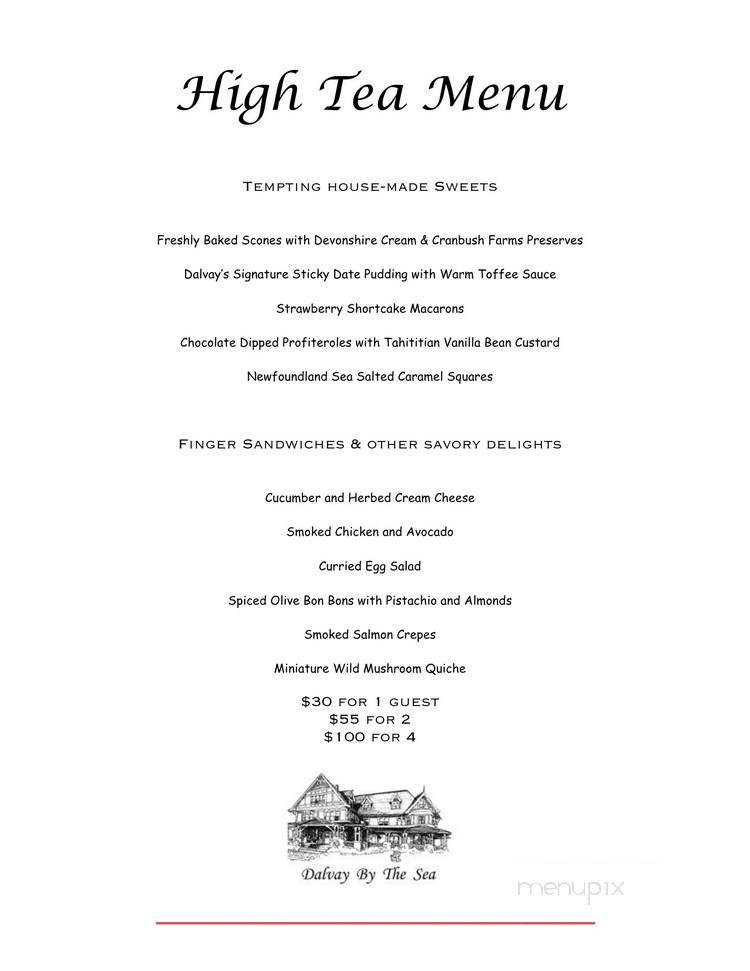 Dalvay By The Sea Hotel & Restaurant - Covehead, PE menu_pic