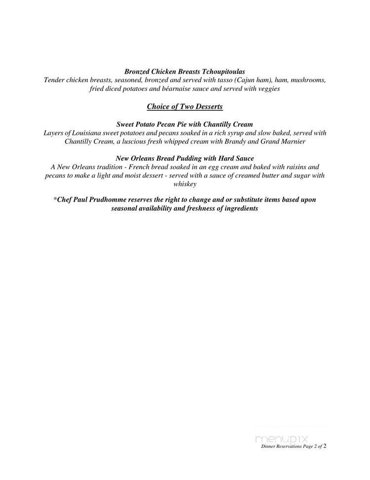 K-Paul's Louisiana Kitchen - New Orleans, LA menu_pic