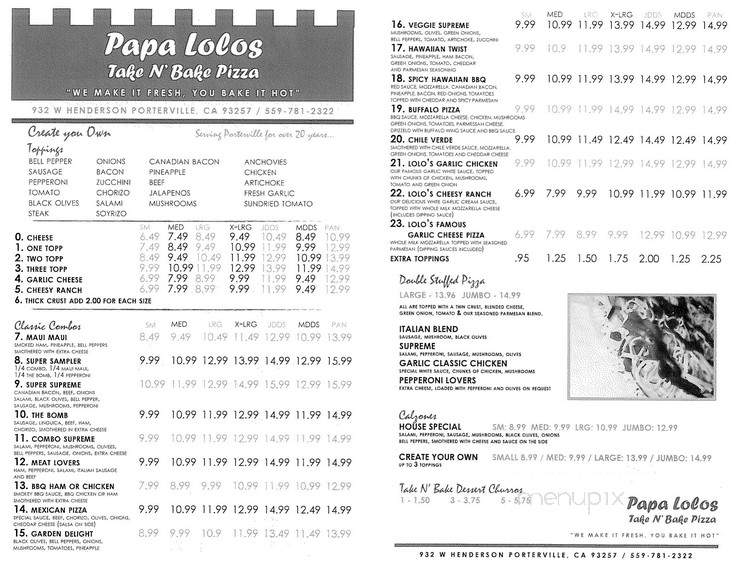 Papa Lolos - Porterville, CA menu_pic