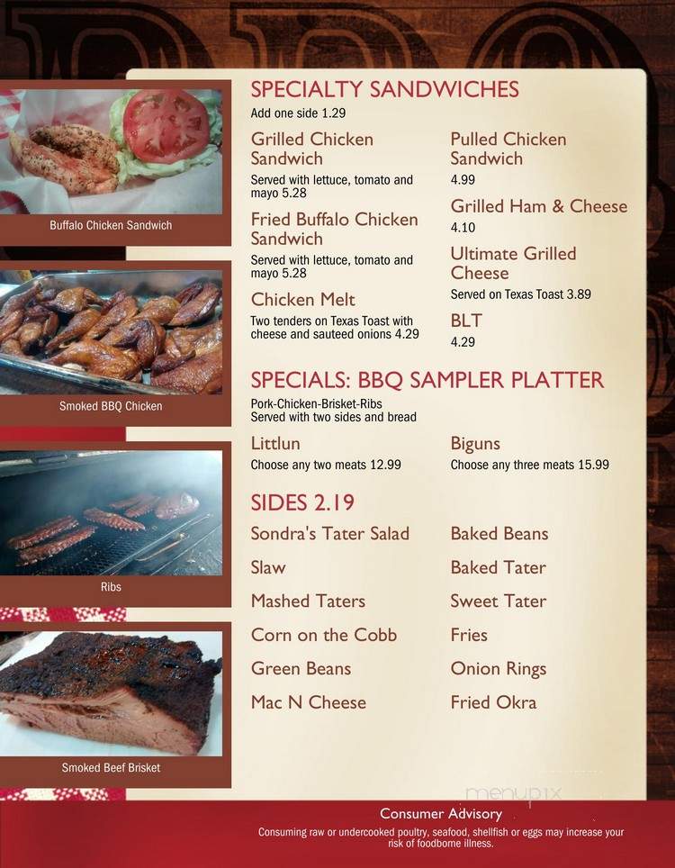 Troy's Bar-B-Que - Rome, GA menu_pic