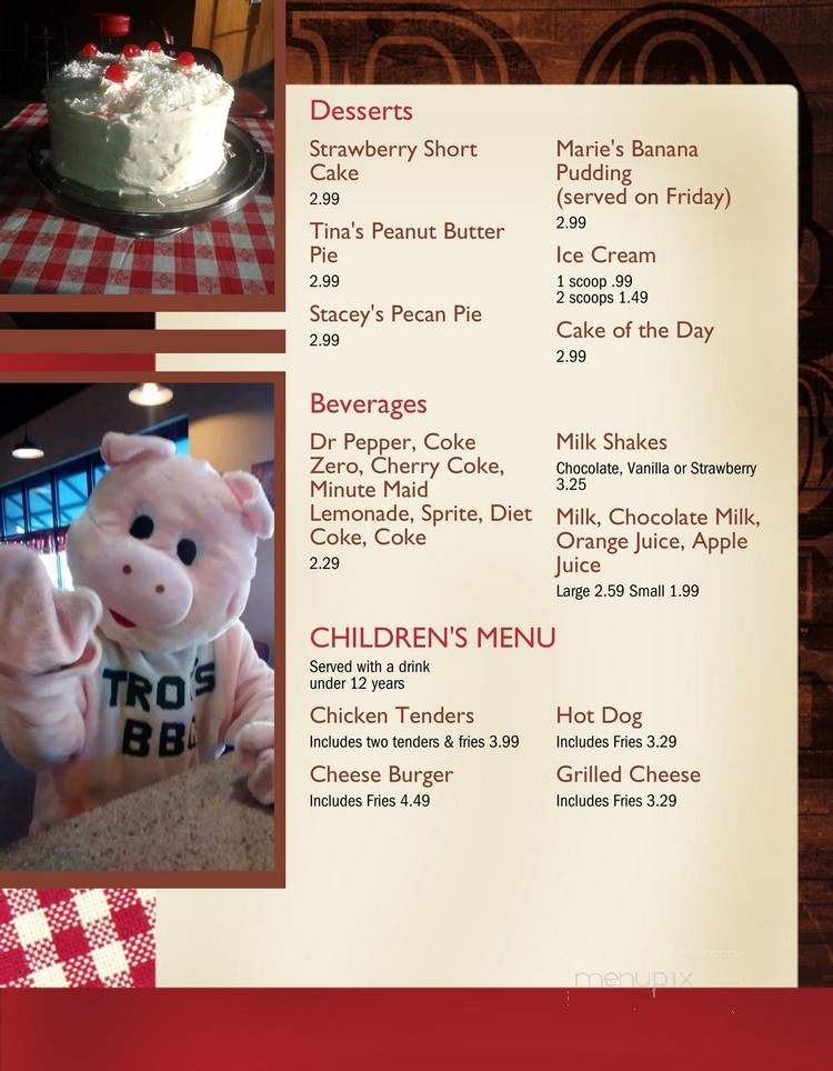 Troy's Bar-B-Que - Rome, GA menu_pic