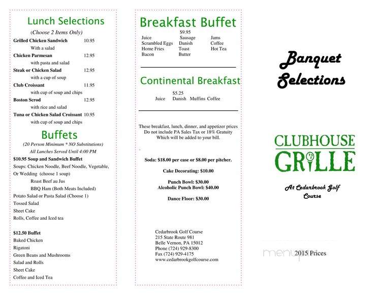 Hugo's Restaurant - Brownsville, PA menu_pic