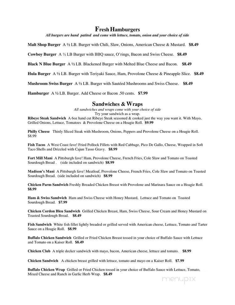 Madison's on the Corner - Fort Mill, SC menu_pic