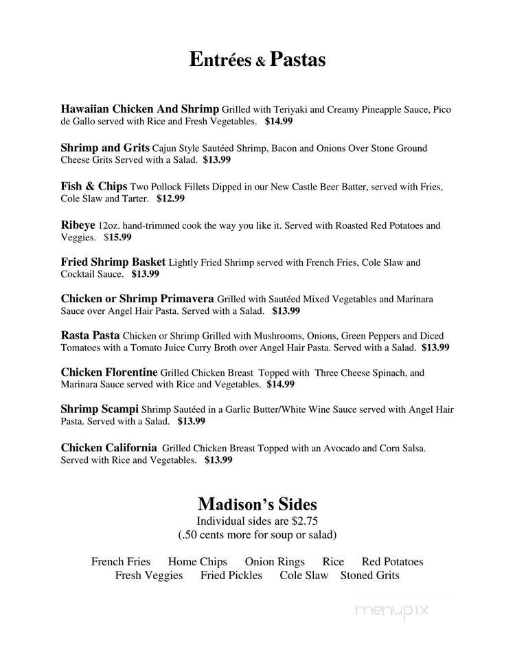 Madison's on the Corner - Fort Mill, SC menu_pic