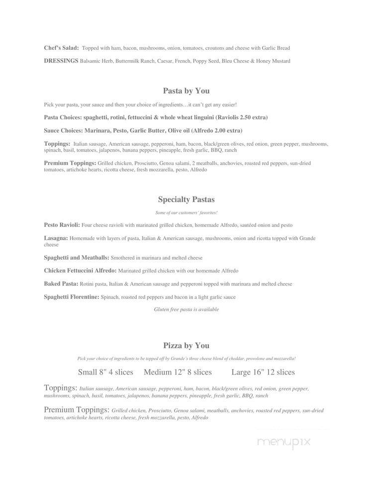 DeLullo's Trattoria - Atlanta, IN menu_pic