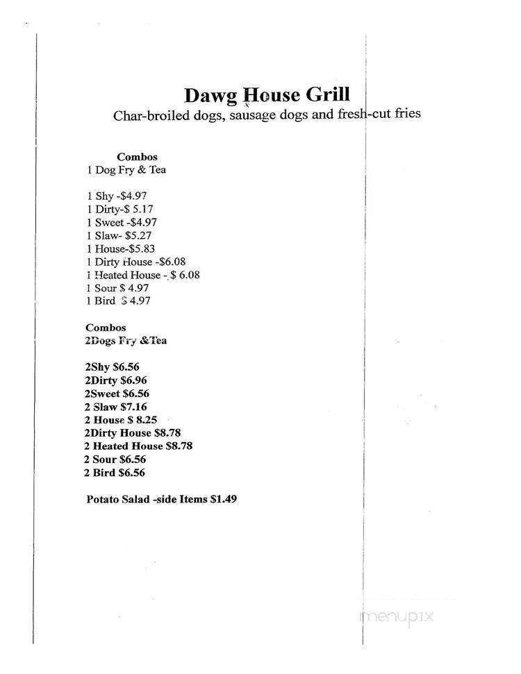 Dawg House Grille - Greenville, SC menu_pic