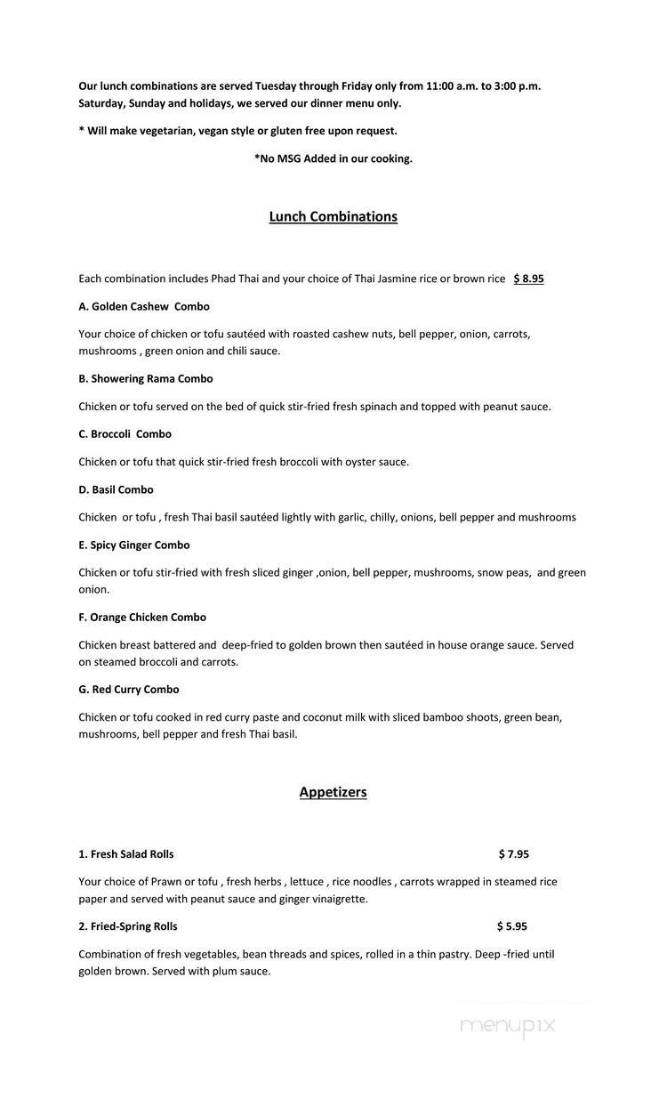 Golden Teak Thai Resataurant - Tacoma, WA menu_pic