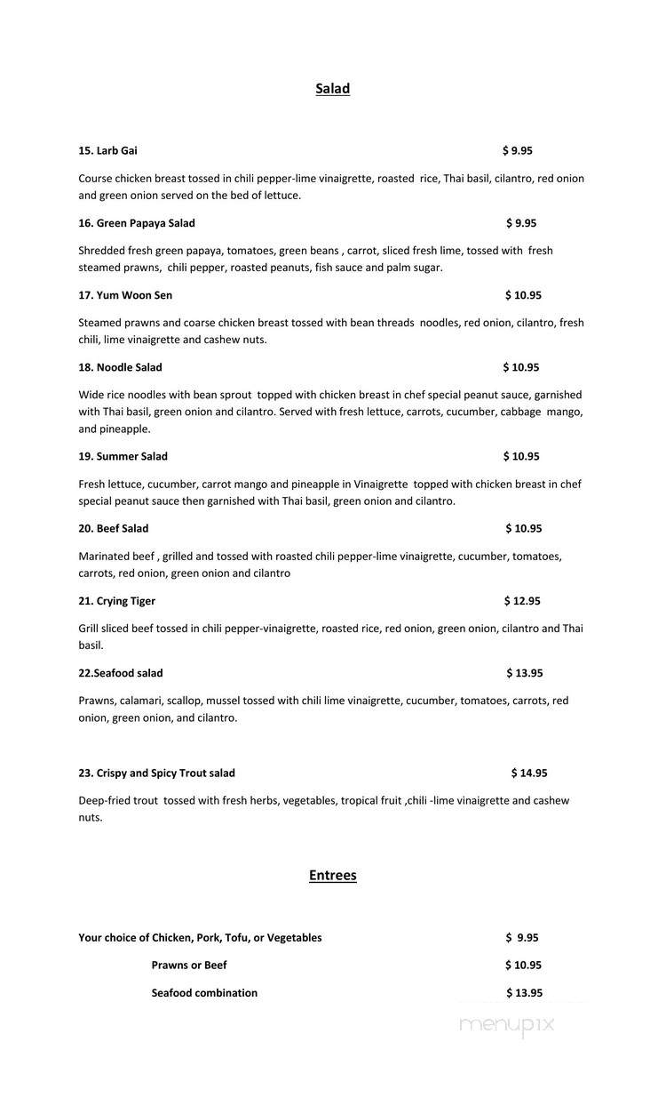 Golden Teak Thai Resataurant - Tacoma, WA menu_pic