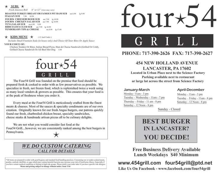 454 Grill - Lancaster, PA menu_pic